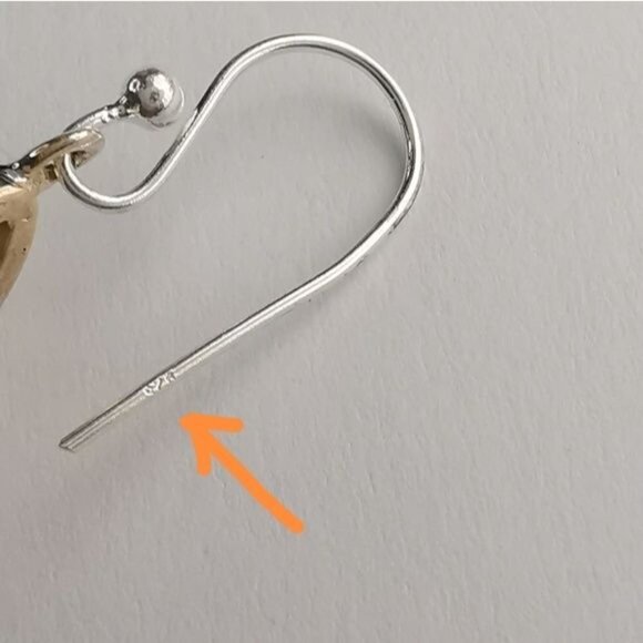 Blue Lace Agate freeform dangle earrings in Sterling Silver - Picture 7 of 9